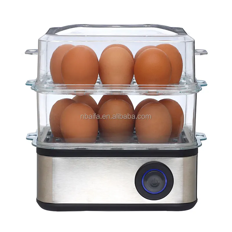 Aifa Smart Home Appliances Egg Steamer Double Layer Automatic Egg Cooker Machine Mini Electric Egg Boilers Stainless Steel
