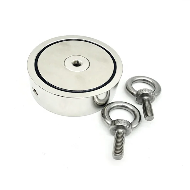 Fishing Magnet With Eyebolt 650 kg/1500 lbs Diameter 120mm Rare Earth Neodymium Strong  With Durable 20M Orange Rope