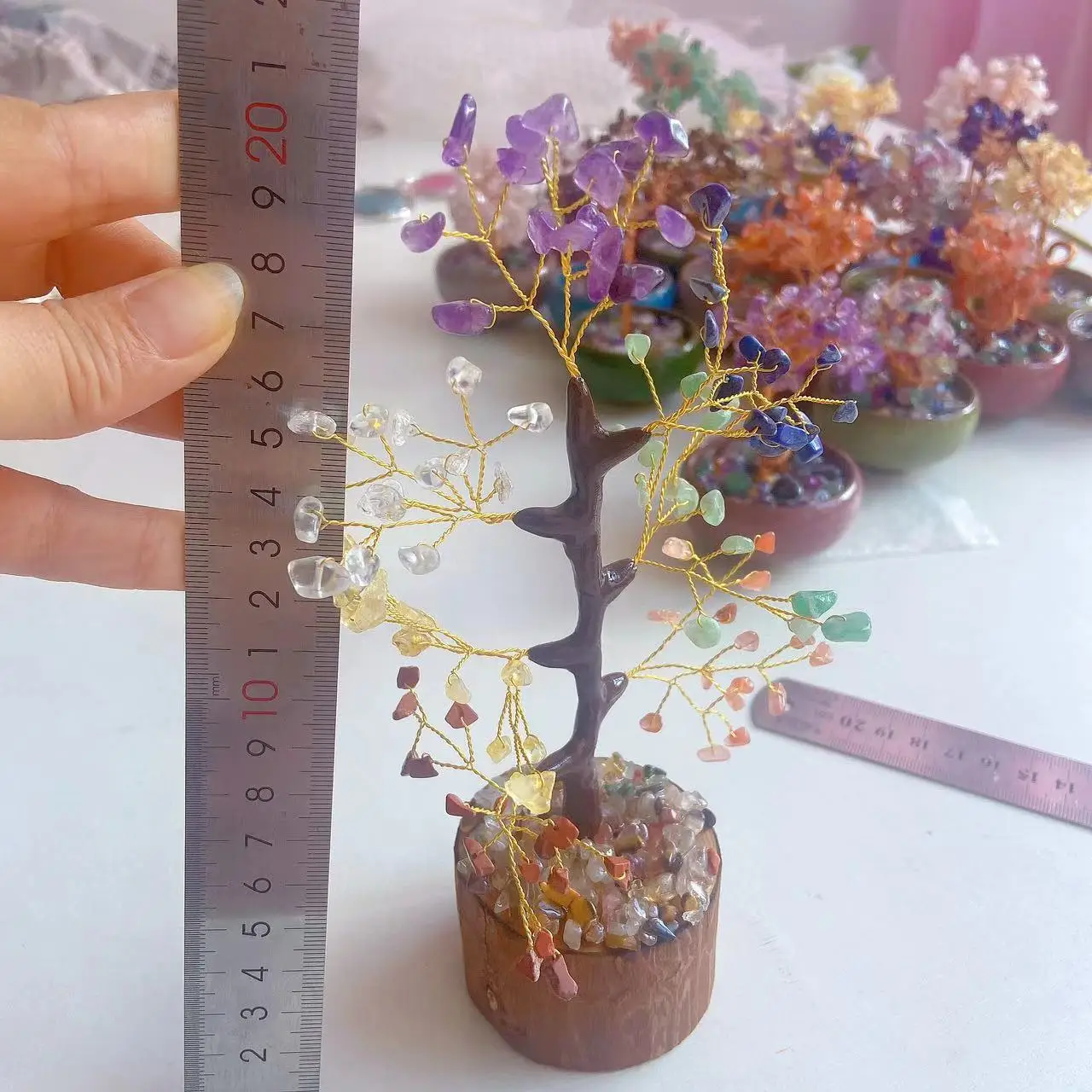 Natural crystal trees chakra healing crystals tree of life ornament for decoration