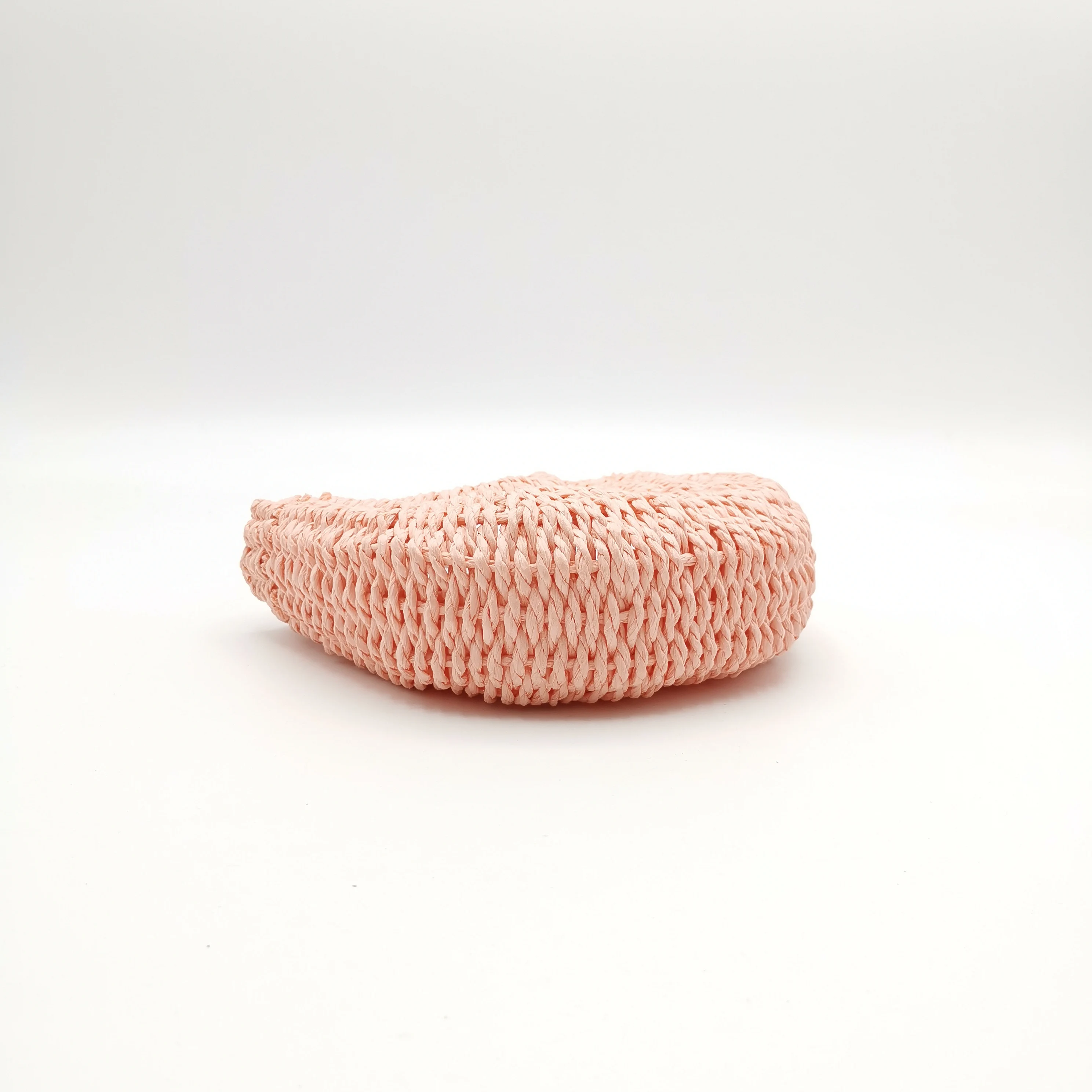 Pink Mini Straw Tote Bag Summer Beach Shoulder Bag Handmade Straw Woven Handbag for Kids