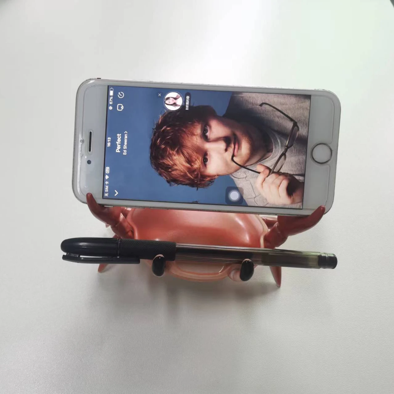 Creative Crab Shaped Desktop Mobile Phone Holder,  Muliti-function Mini BT Wireless Portable Speaker for Home Car Office