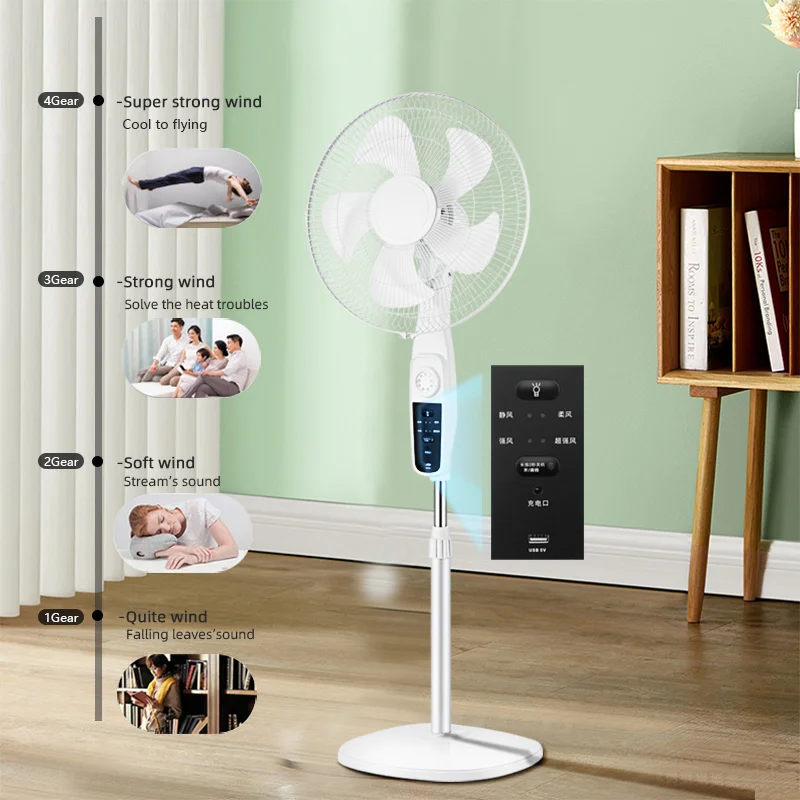 High Quality Five-leaf Bionic Fan Blade Three-wind Speed 16 Inch solar attic fan