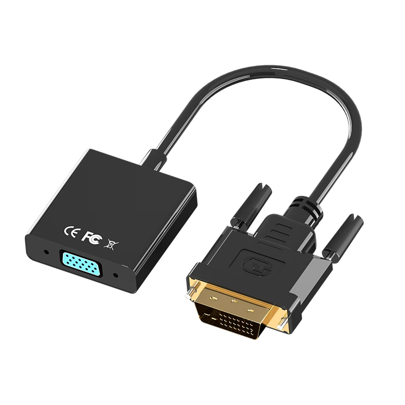 Wholesale Full HD 1080P DVI 24 1 Male to VGA Female Extension Cable Converter DVI to VGA Adapter for Projector and Laptop
