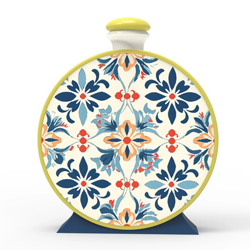 Personalized capacity logo wholesale hand crafted porcelain alcohole liquor drink wine decanter Talavera ceramic tequila bottle