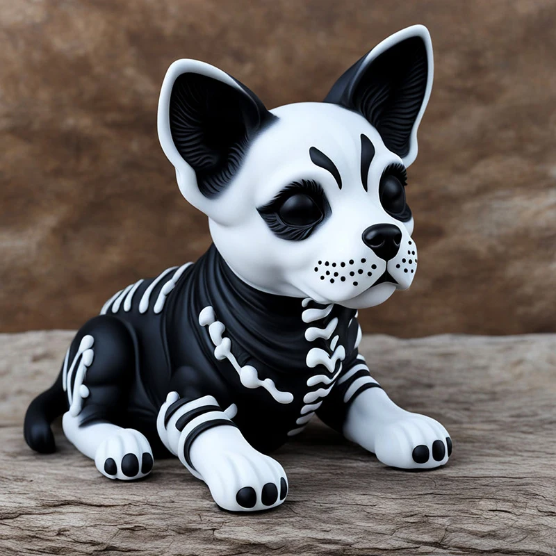 Home garden mexican day of the dead animal dog statue sculpture custom cute animal resin craft chihuahua figurines decoration