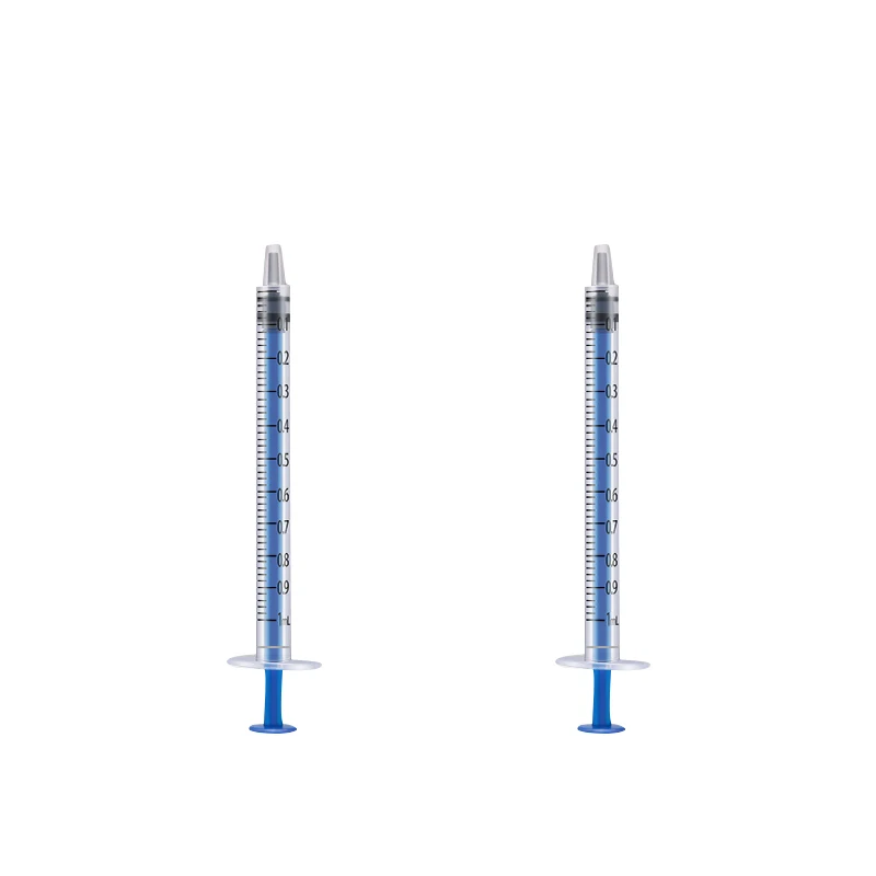 Blue syringe 1ml needle injection bird feeding small syringe for medicine