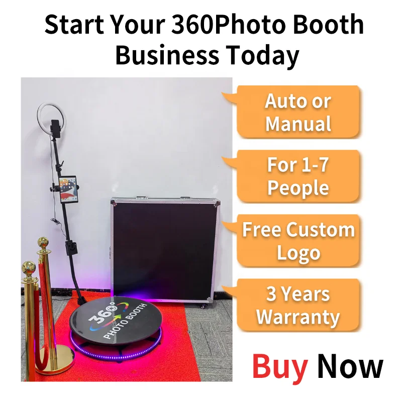 spiral enclosure bluetooth camera remote 360 photo booth with digital backdrop edit software