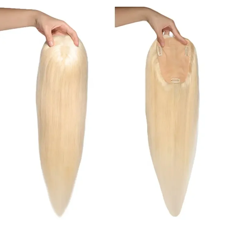 New Arrival European Human Hair Mono Base Topper Clip In Hair Piece Jewish Kosher Topper 5.6x6' Mono Base Human Hair Toupee