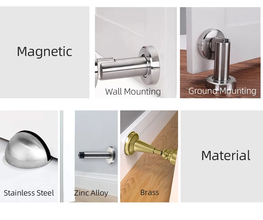 Heavy Duty Spring Loaded Step-on Door Holder Adjustable Door Stop Door Stopper Works