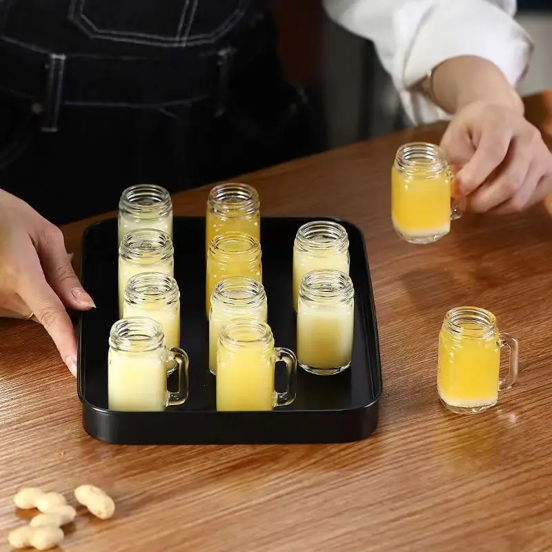 35ml 1oz Mini glass sealed jam jar with lid honey strawberry jam seasoning jar glass mini mason jar shot glass with lid