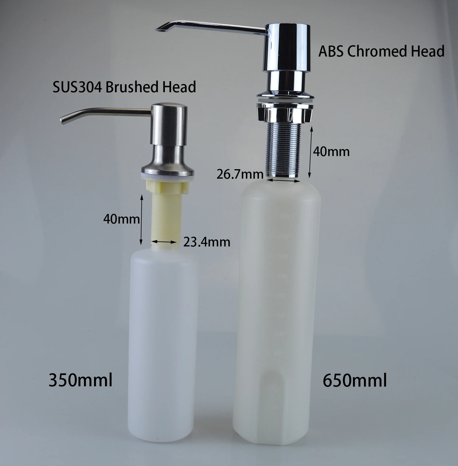 Refill from The Top Soap Dispenser OEM Kitchen Storage Modern ABS Stainless Steel Kitchen Sink Soap Dispancer for Kitchen