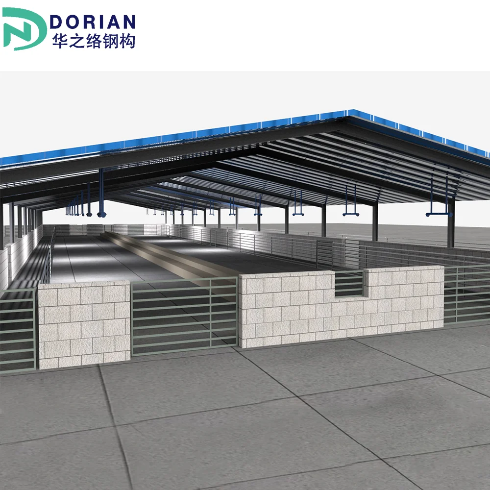 Легкая рама 60x30, искусственно спроектированная стальная конструкция, сарай для коров, ферма, профессиональное птицеводство для крупного рогатого скота