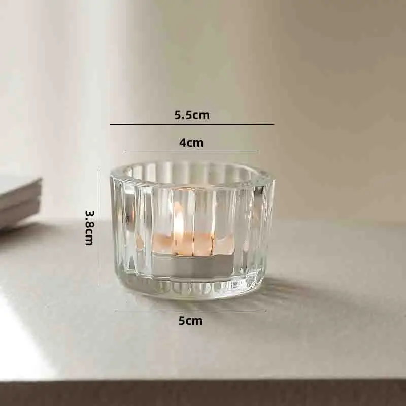 Bulk Luxury Clear Glass Jar for Candles Decorative Empty Candle Container Heat Resistant Glass Candle Vessel for Home Decor