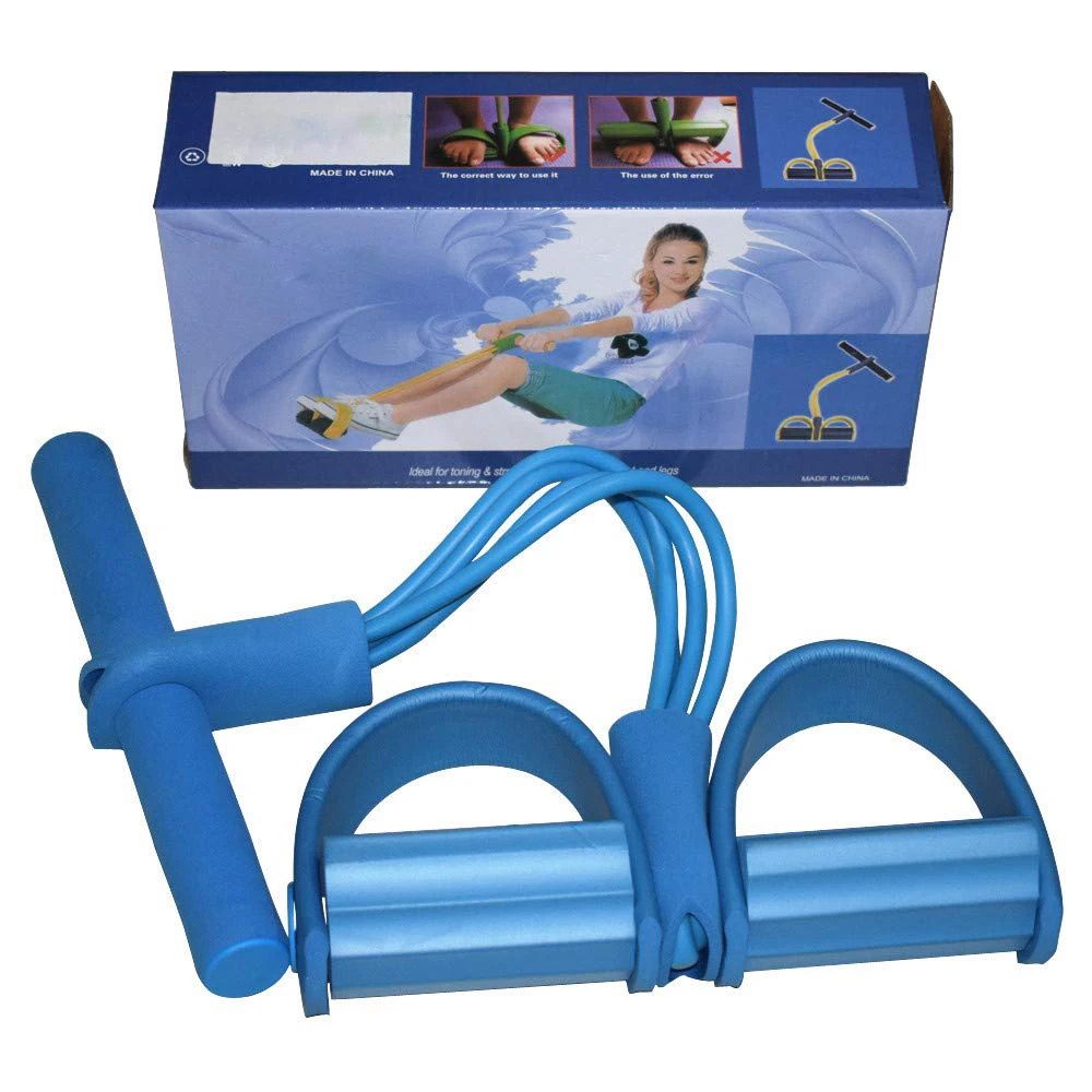 2019 New Product Foot Hand Portable Pedal Exerciser Body Building Resistance Band Tube Pull Exerciser With Pedaln