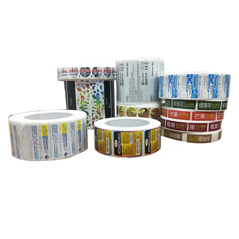 Private design product labels maker self adhesive vinyl round waterproof sticker roll paper custom printing logo label stickers