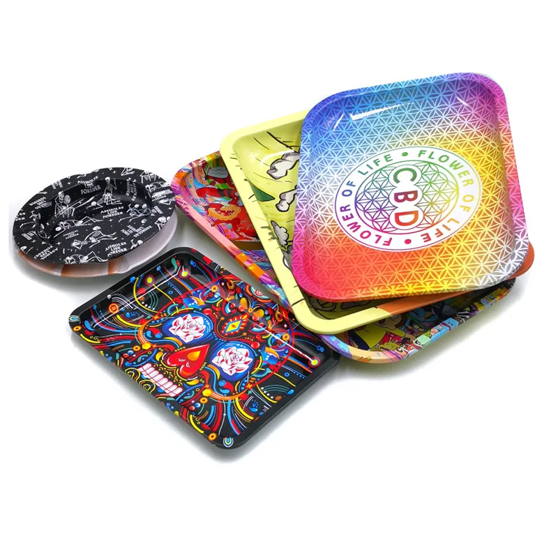 Good Quality Oval Metal Printing Rolling Tinplate Weed Cigarette Tray