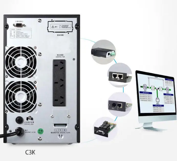 UPS emergency power online uninterruptible power supply 1000VA 2000VA 3000VA DC