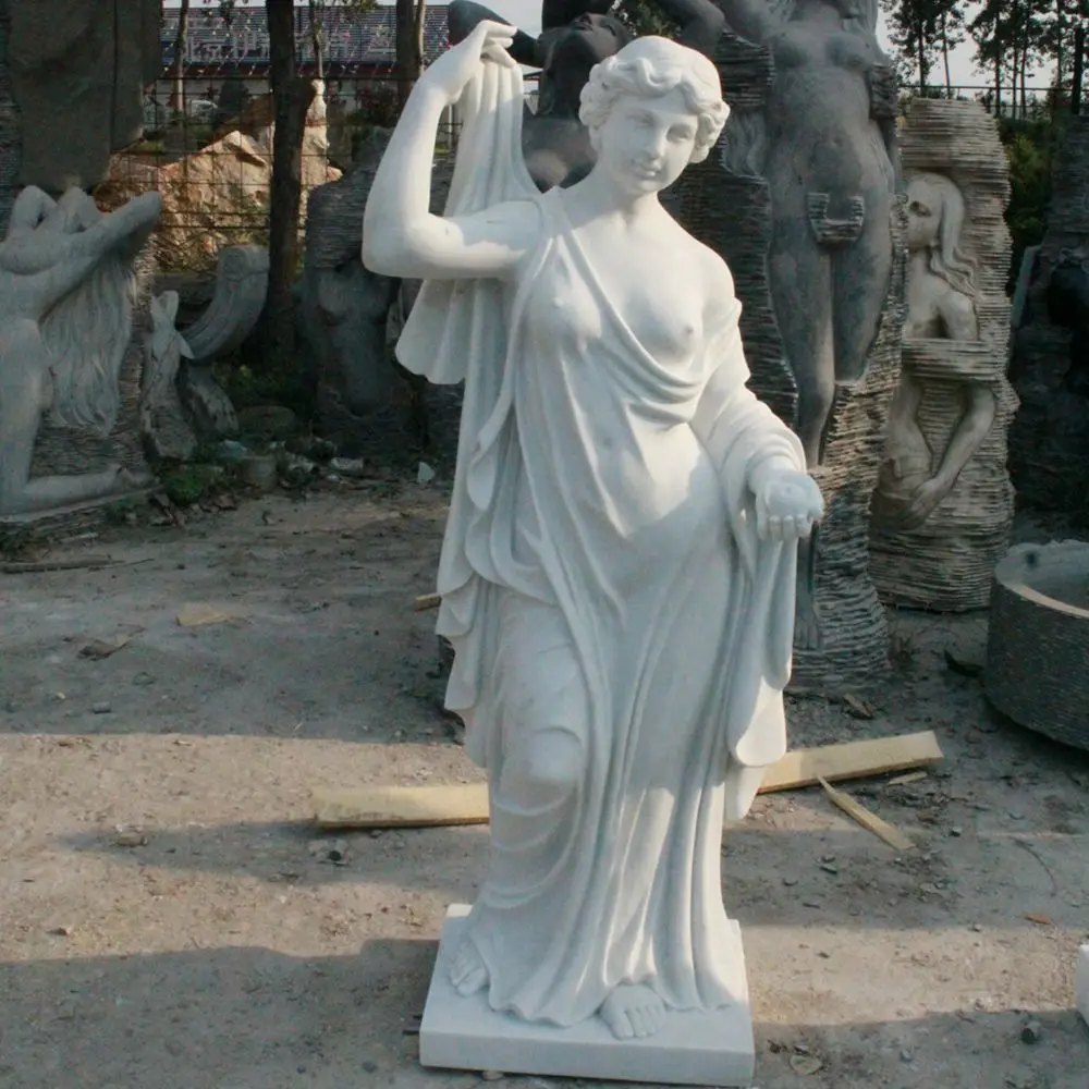 Decoration hand carved landscaping stone sculpture nude marble woman statues manufacturers price for sale