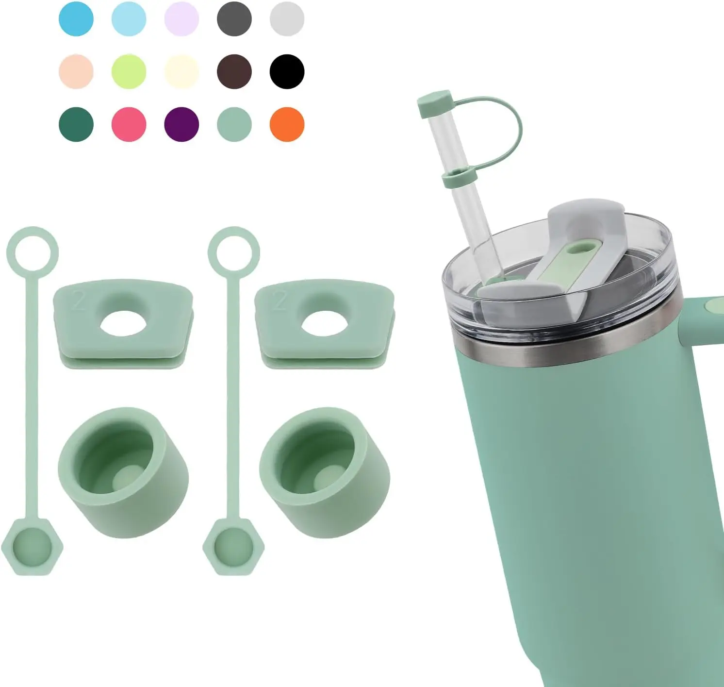 2 комплекта силиконовых пробок для Стэнли чашек 2,0 30 унций и 40 унций аксессуары с соломенной крышкой