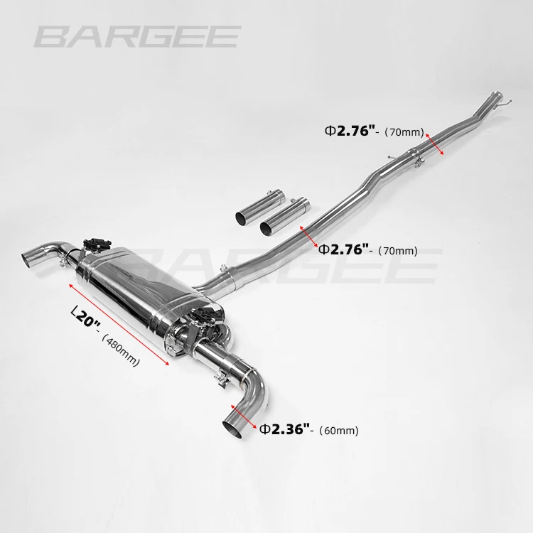 Выхлопная труба Bargee catback для Mercedes BENZ W177 AMG A45/A45S активная звуковая система выхлопные клапаны