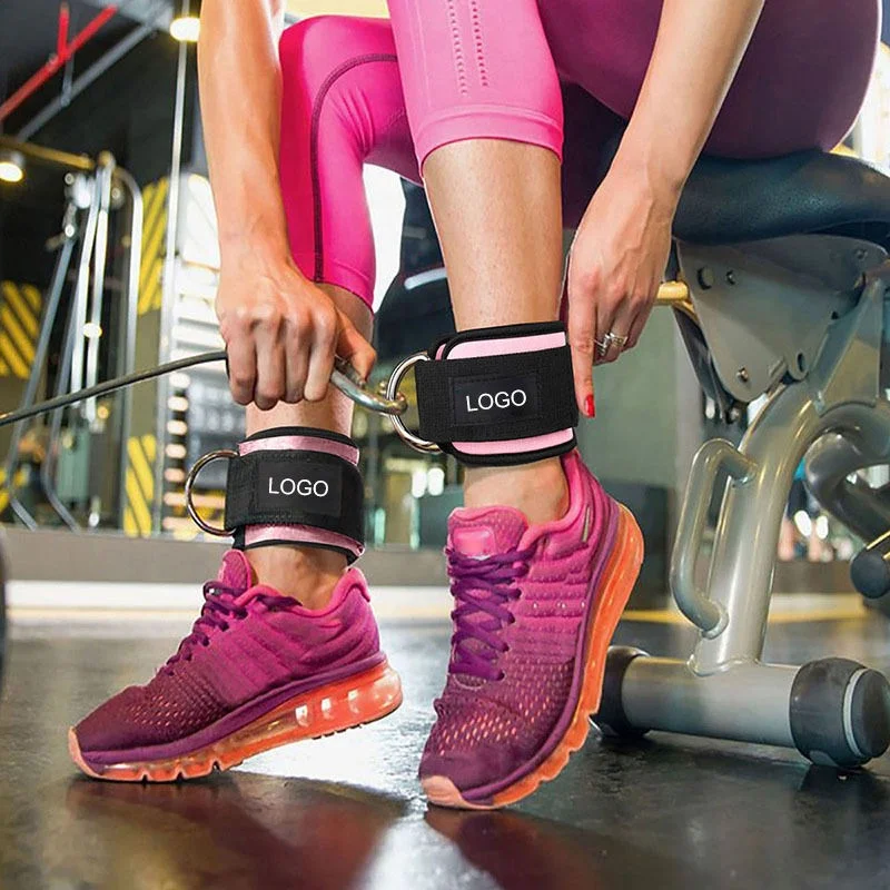 Adjustable Neoprene Padded Workout Support Gym Ankle Cuffs Fitness Ankle Straps for Cable Machines