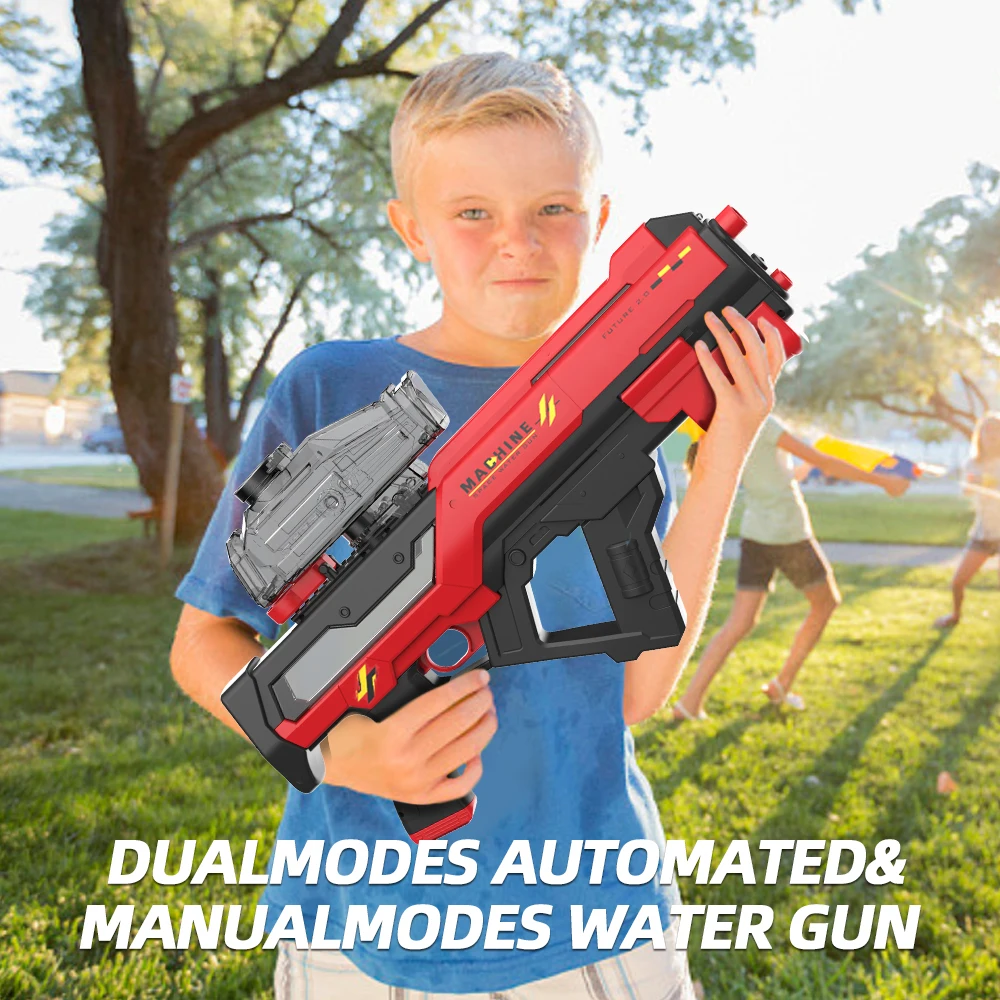 High Power Electric Water Gun Automatic 3in1dual Modes Auto Squirt Toy With Light