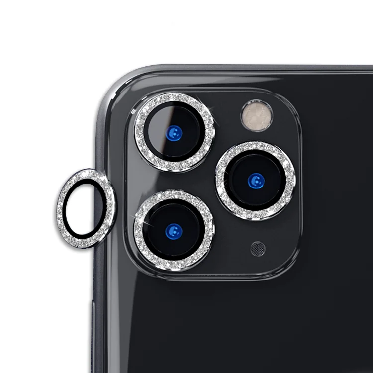 Diamond Camera Lens Protector For iPhone 11 12 13 Pro Max Metal Camera Ring Glass For iphone 12 mini Camera Protection Case