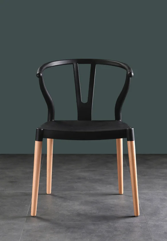 High Quality Simple Modern Nordic Home Furniture PP Material Dining Chairs Wood Legs Chair