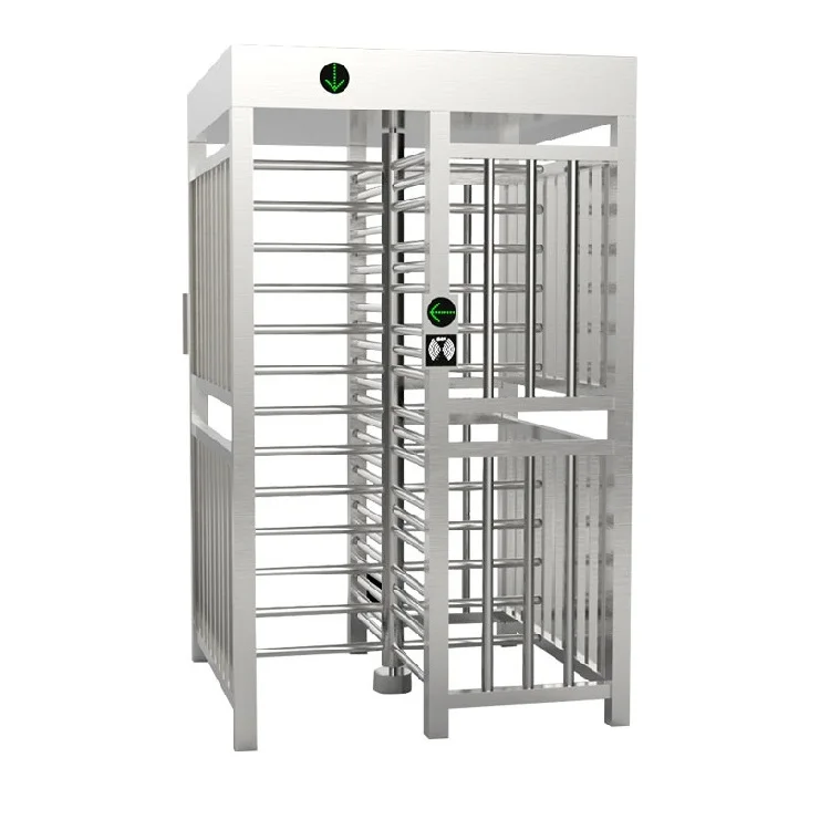 High Level Secure Double Channel Full Height Turnstile Gate / Amusement Parks Turnstile Barcode Scan Full Height Door