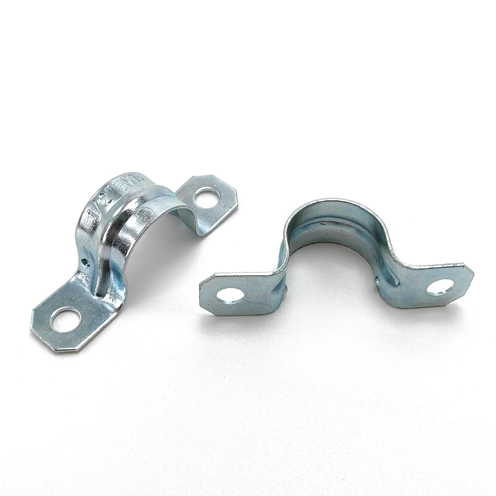 Manufactory Wholesale 2 Holes Galvanized Steel Conduit Pipe Clamp for Electrical/EMT Pipe Fitting
