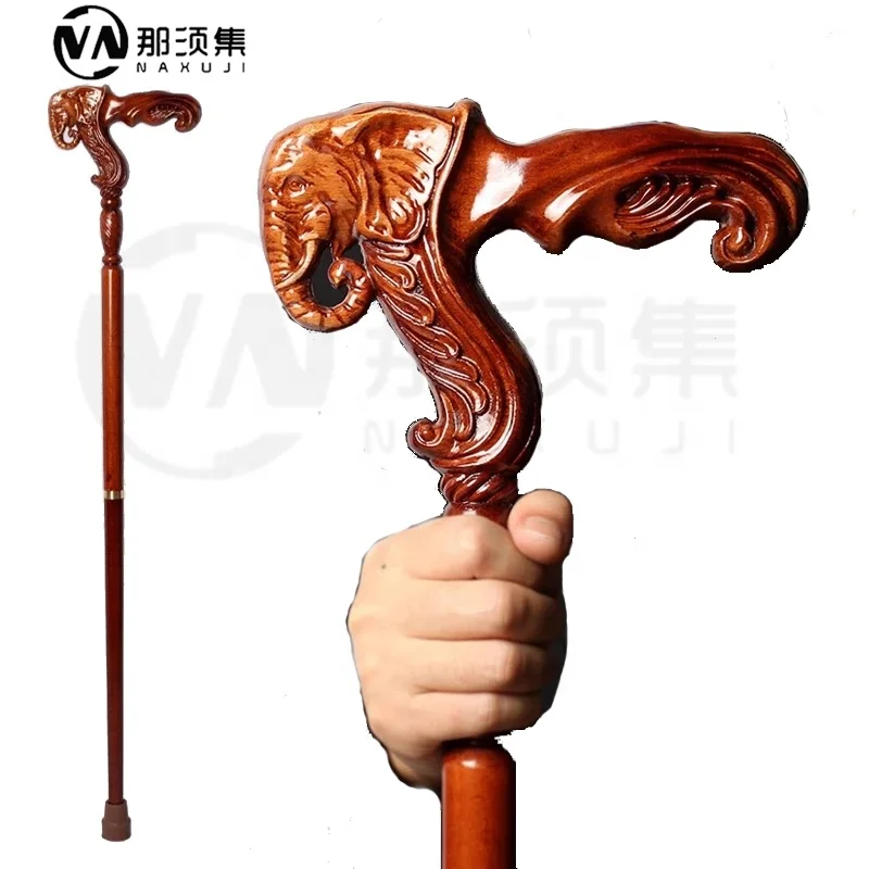 95cm Elephant handleLuxury Wooden Stick Men Retro Detachable German Beech Walking Sticks Women Fashionable Elegant Walking Canes