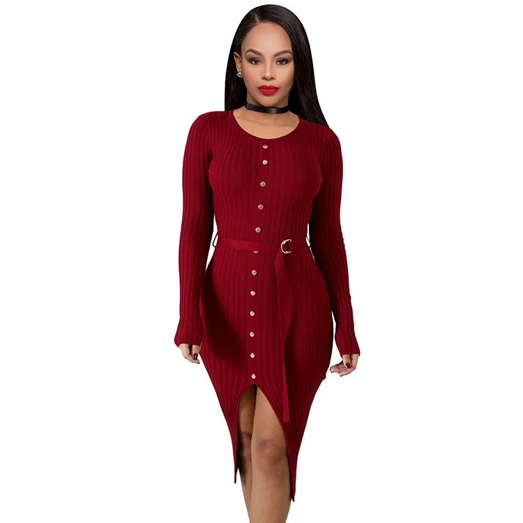 
Wholesale Color Block Long Sleeve Bodycon Dress Womens Clothing Latest Design 2018 