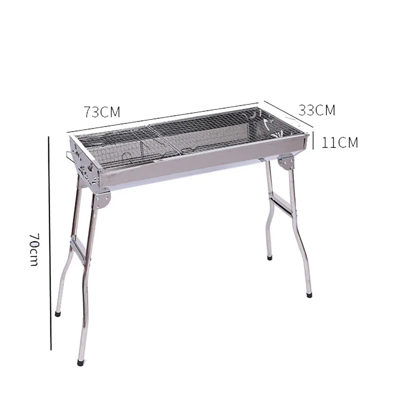 New Drawer-type charcoal grill multi-scene camping parties Rectangular portable folding BBQ grill