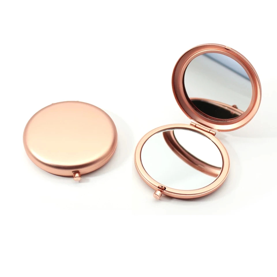 Custom Rose Gold Pocket Mirror For Lady Gifts Women Metal Makeup Mirror with Personalized Logo Mom Gifts