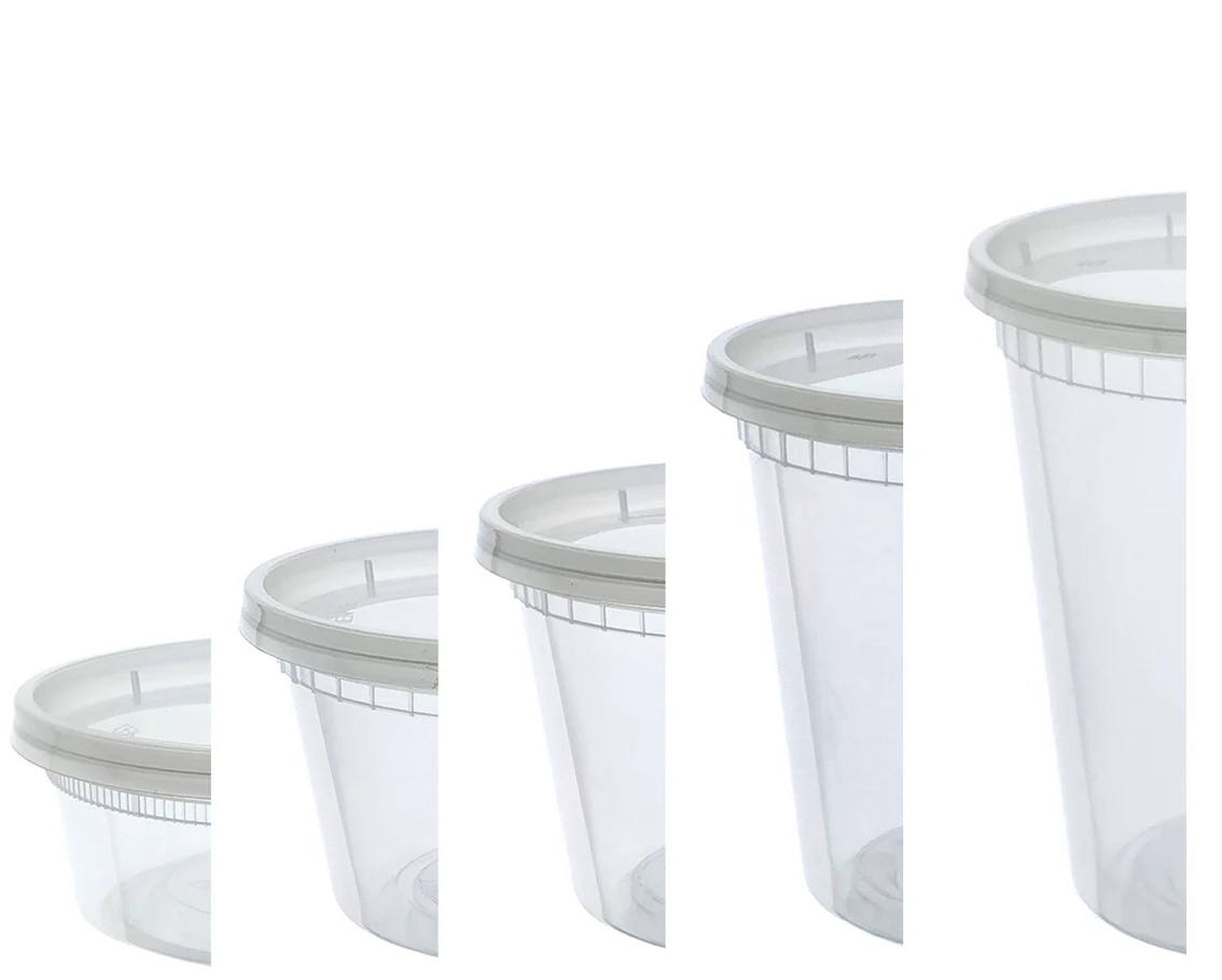 8 oz Food Container Disposable Bowls With Lid 12 ounces Plastic Disposable Ice Cream Bowl