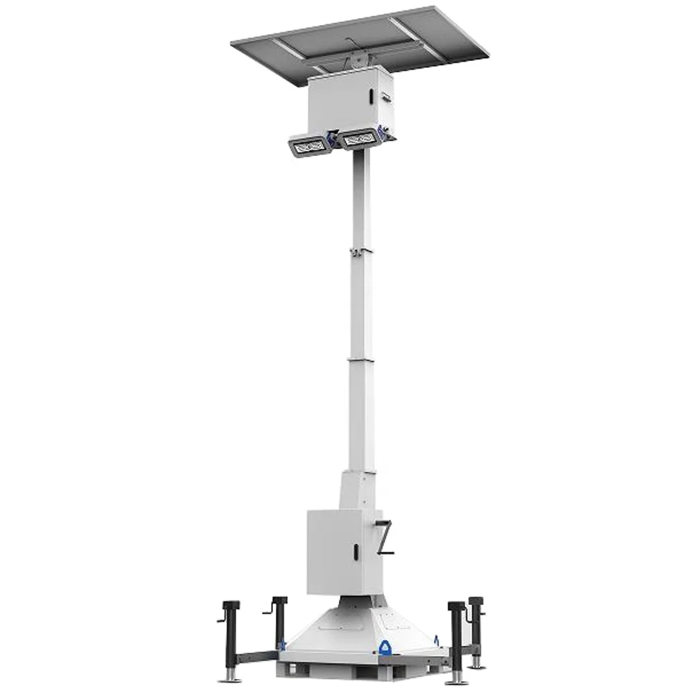 Block type solar power street CCTV camera surveillance tower for temporary surveillance site