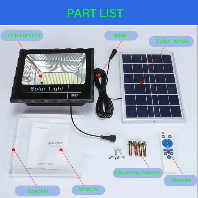 High Quality 25W/40W/60W/100W/120W/200w Outdoor Solar Powered Led Solar Flood Lights For Garden