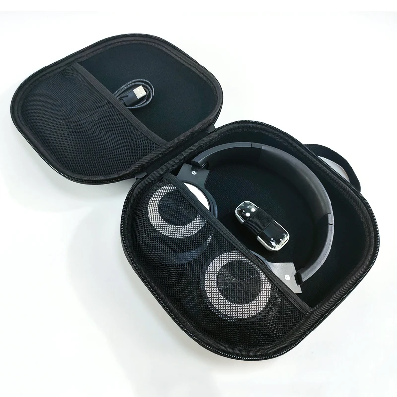 Custom Gray Wireless Earphone Storage box Travel Waterproof Portable Eva Headphone Case