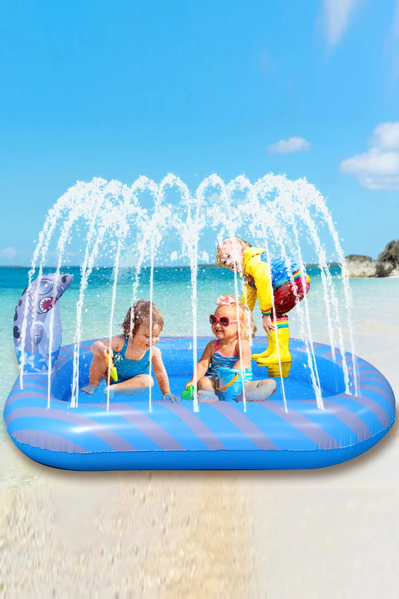 New Inflatable Dinosaur Paddling Pool Inflatable Spray Swimming Toy Dinosaur Fountain Pool