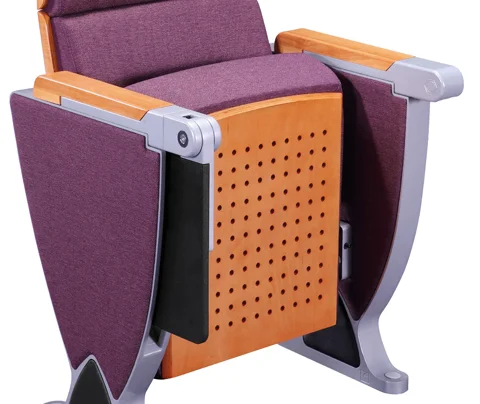 interlock modern standard size auditorium chair  university lecture hall chairs with writing pad