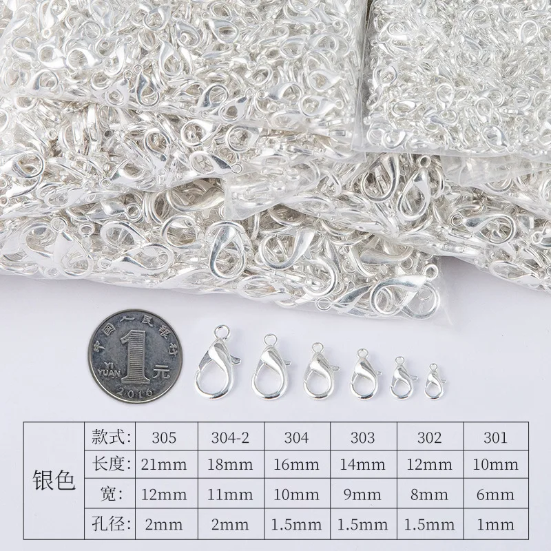 Wholesale Silver Plated Lobster Clasp 10mm Alloy Necklace Clasps