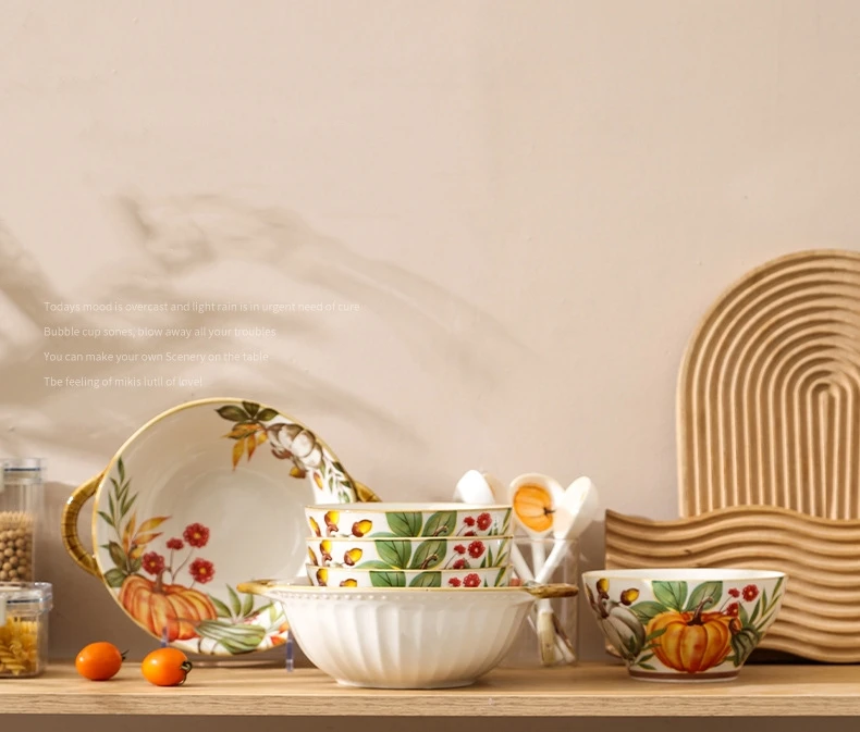 2024 new simple bowl and plate combination household ceramic tableware light luxury Japanese ceramic tableware