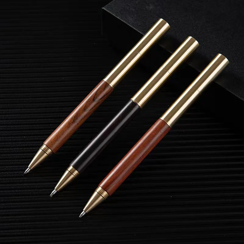 office supplies new pen brass wood barrel custom engraved logo eternal pencil 2 in 1 rollerball signature pen