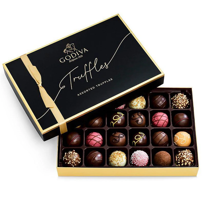 Wholesale Custom Luxury rigid Full color  fancy gold foil stamping logo candy chocolate food packaging box with insert