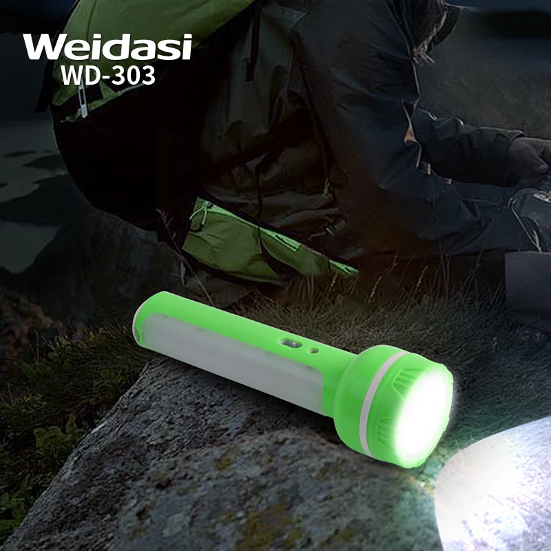 CE RoHS rechargeable LED emergency torch light plastic most powerful led working euro power flashlight torch made in China