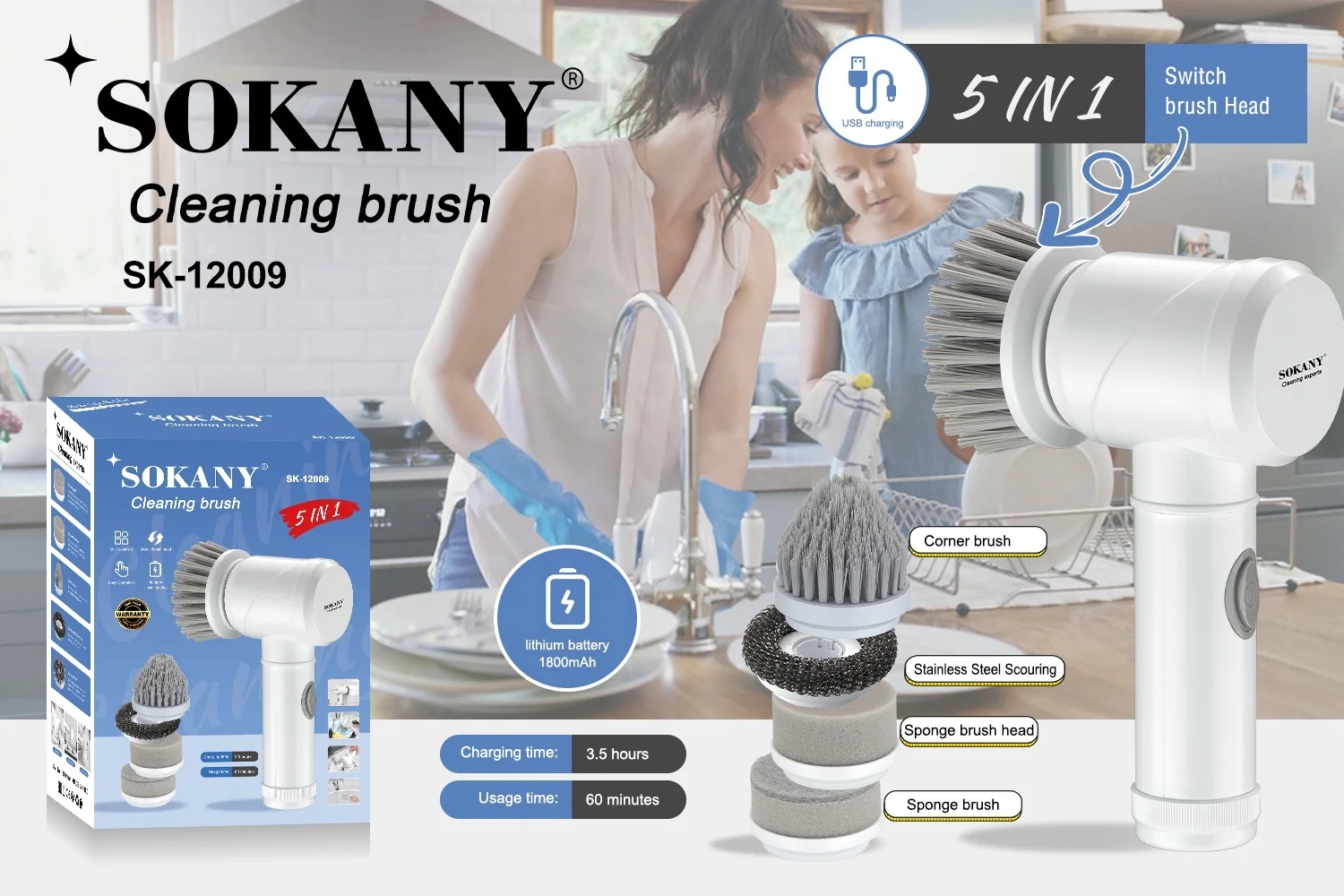 SOKANY  Professional Hot 8 in 1 Selling Home Appliances Electric Washing Machine Portable Vacuum Cleaner