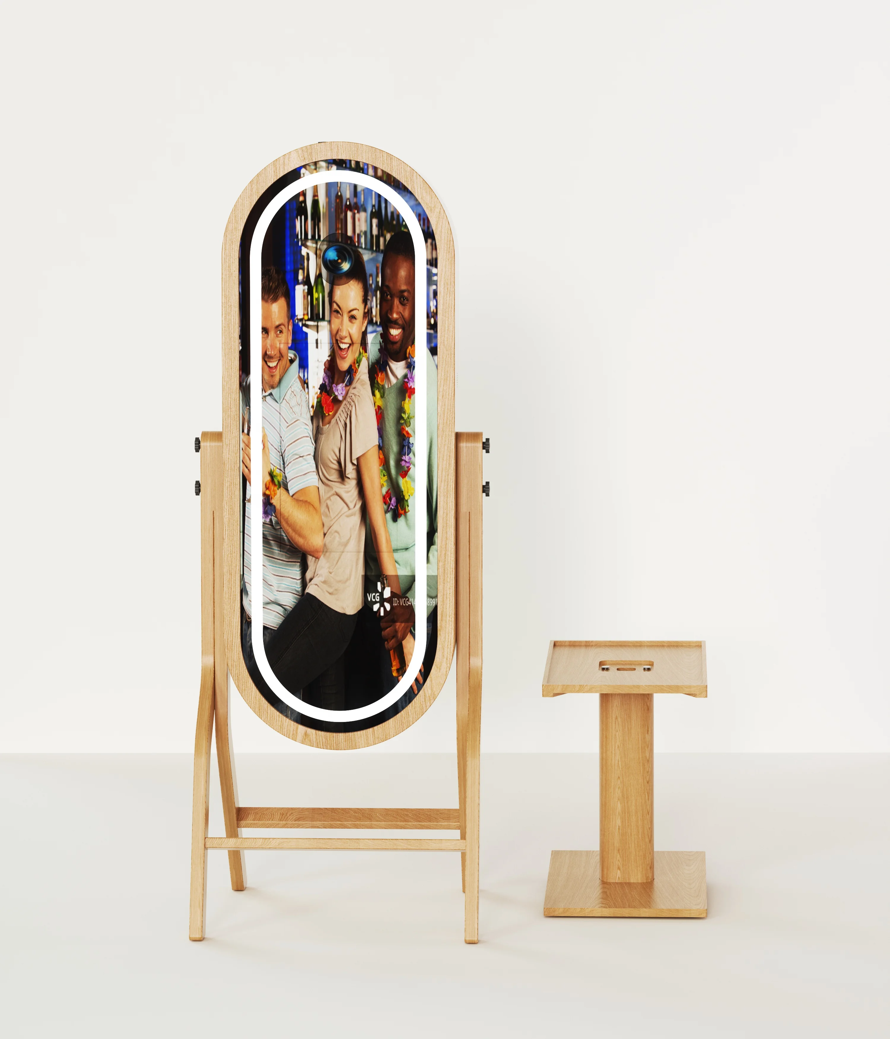 High Quality Vintage Wooden Retro Mirror Photobooth Dslr Touch Screen Smart Photo Booth Kiosk for Wedding amd Event
