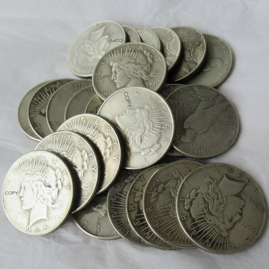 US Peace Dollar 25PCS (1921-1964) Silver Plated Replica Decorative Commemorative Coins