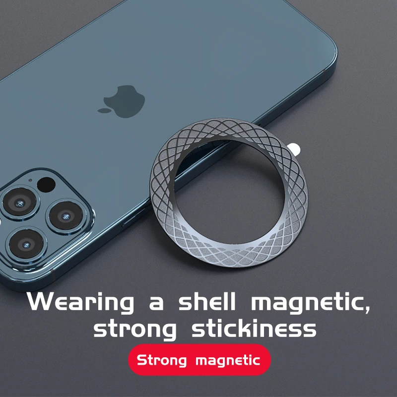 T12 Wholesale Metal Plate Support Wireless Charger Magnetic Sticker Ring for Magsafe iPhone Case 14 13 12