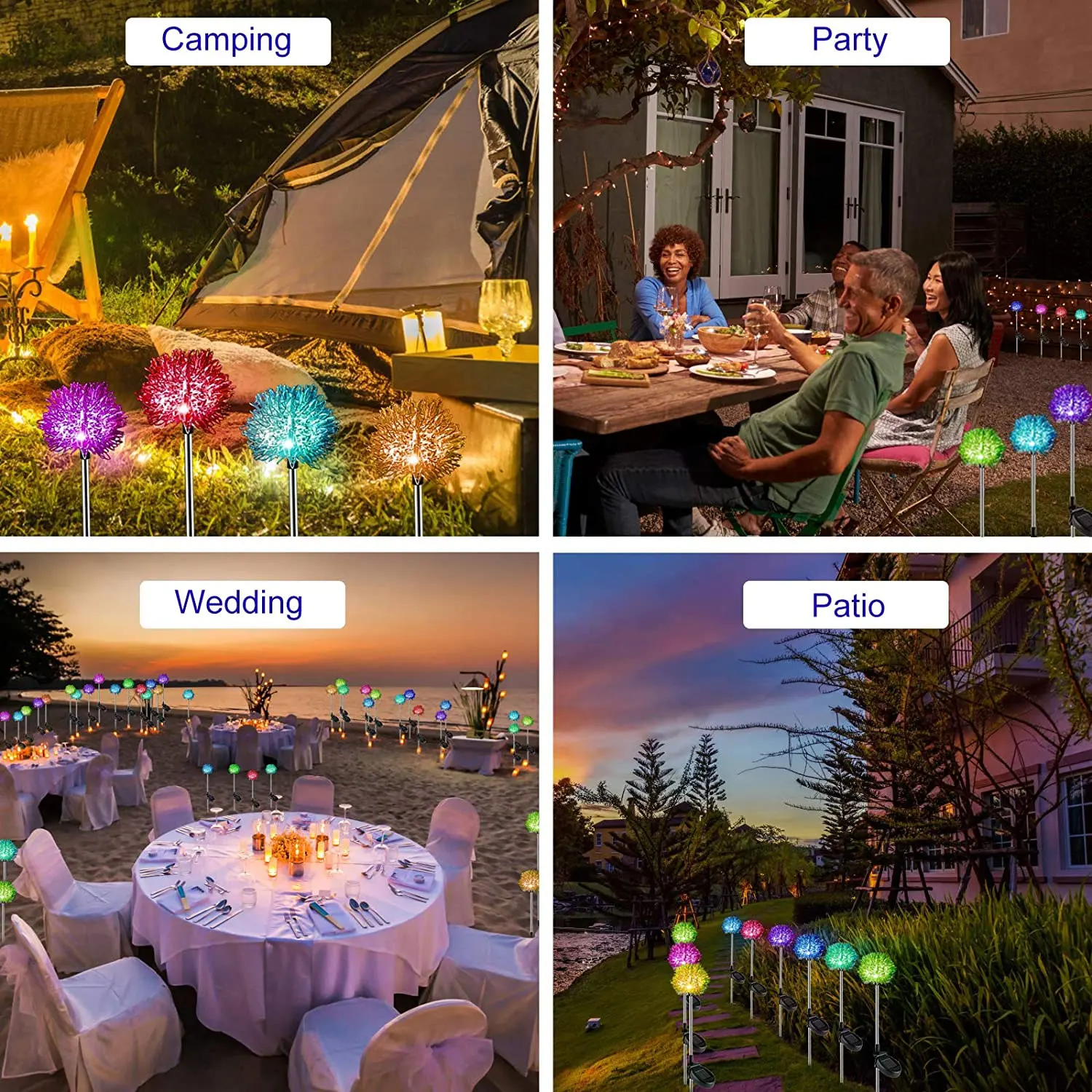 Factory Wholesale LED Flower Dandelion Multicolor Waterproof Stainless Steel Landscape Pathway Yard Flower Garden Lawn Lights